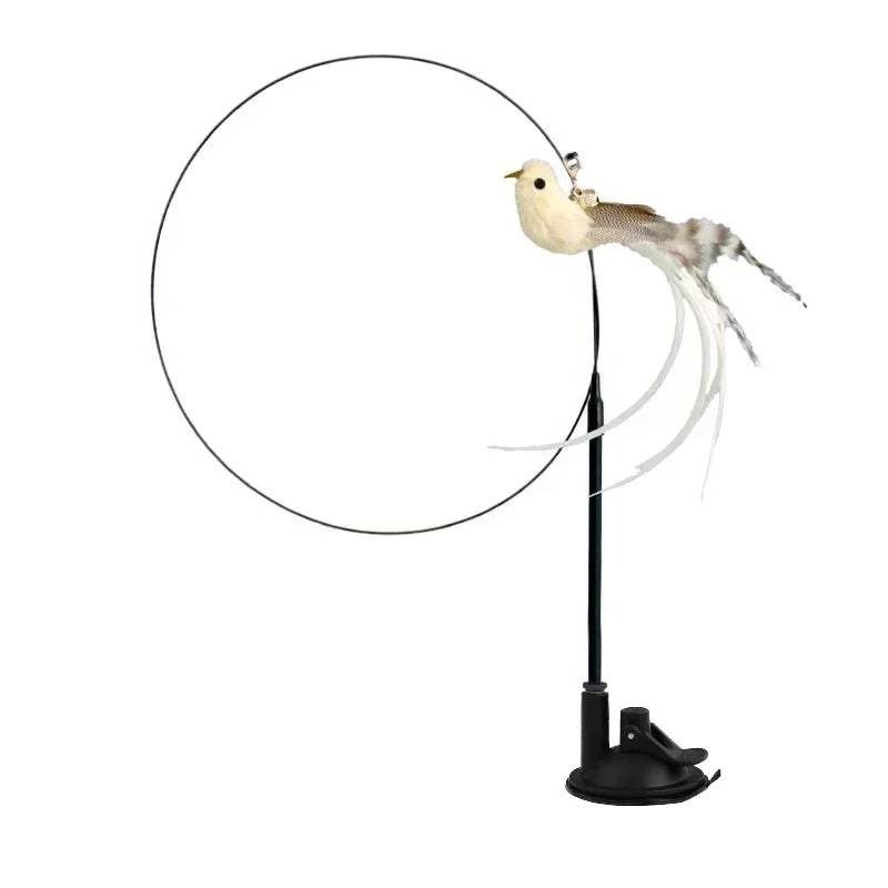 Simulation Bird Cat Toys Funny Interactive Peacock with Bell Cat Stick Toy for Kitten Playing Teaser Wand Toys Pet Cats Supplies