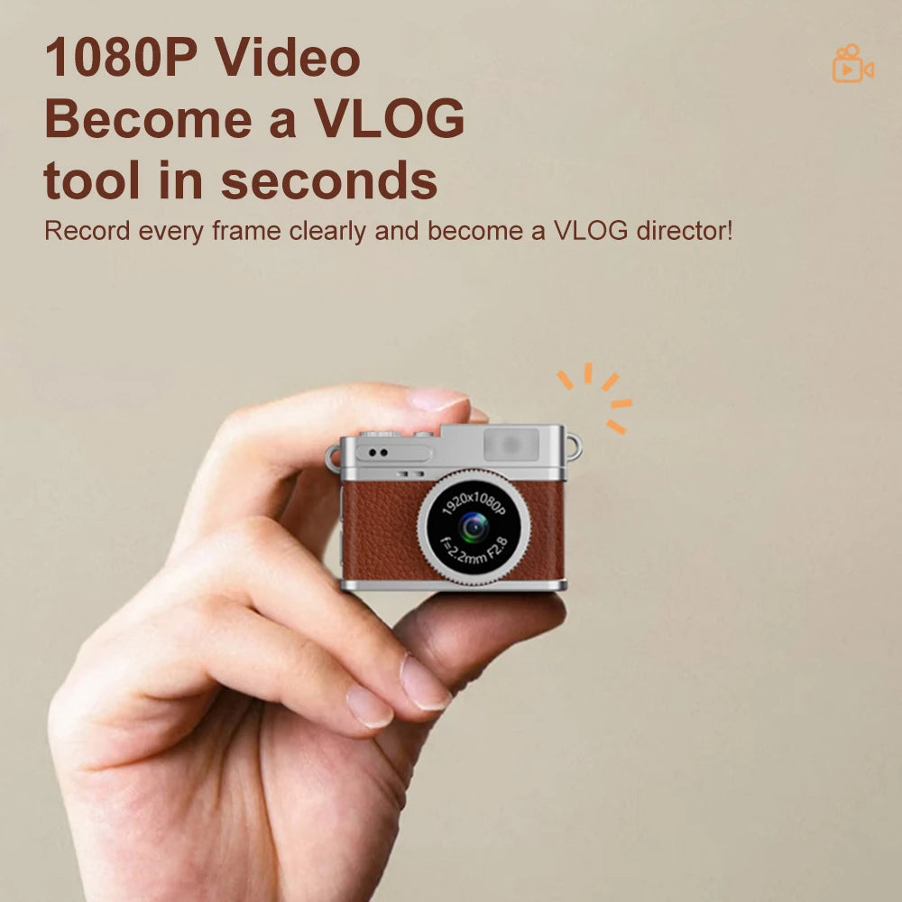 Digital Camera 1080P Retro CCD Mini Cam with Screen Indoor Outdoor Sports Portable Vintage Very Small Camcorder Video Recorder