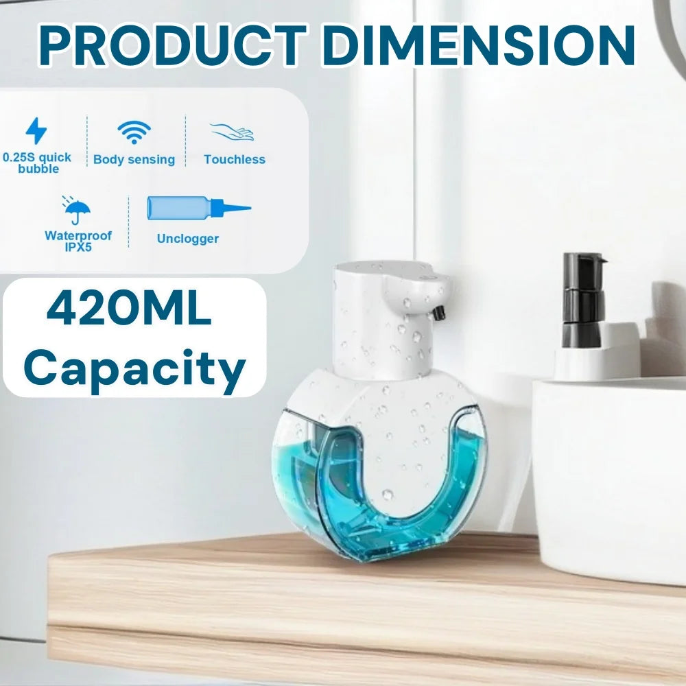 Automatic Smart Sensor Foam Soap Dispenser, Touchless Electric Motion Sensor Faucet with Rechargeable for Kitchen Bathroom