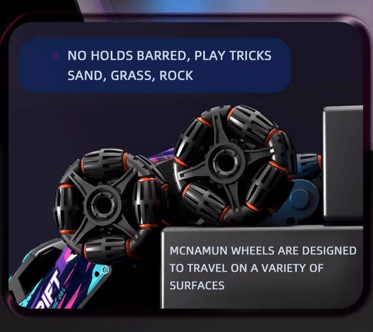 Children's Alloy Remote Control Car Morphing Six-Wheeled RC Off-Road Climbing Stunt Four-Wheel Drive Spray Drift Racing Car Toys