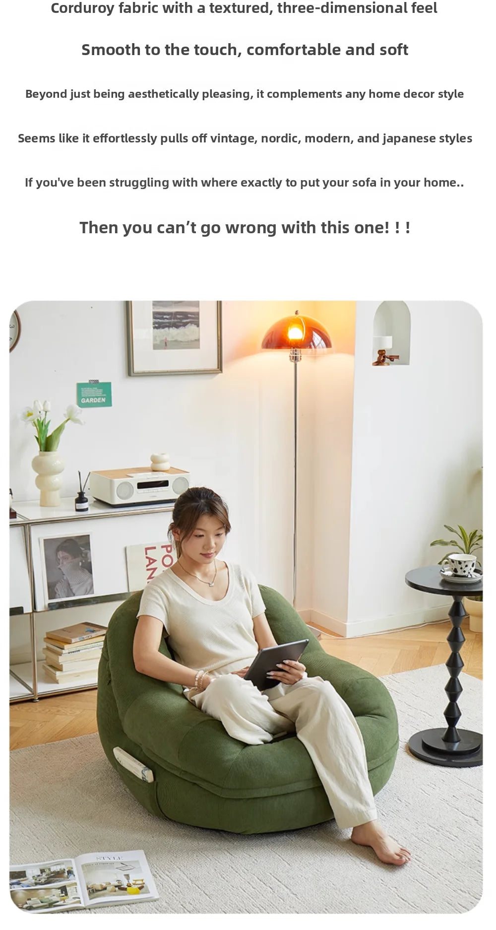 Lazy sofa reclining and sleeping bedroom single small sofa small balcony living room reading leisure decompression nest chair