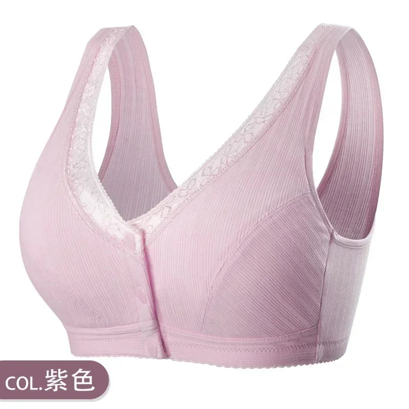Comfortable Cotton Pregnant Women Underwear Maternity Nursing Bra Breastfeeding Bra Front-Close Bralette Intimate Clothes Plus