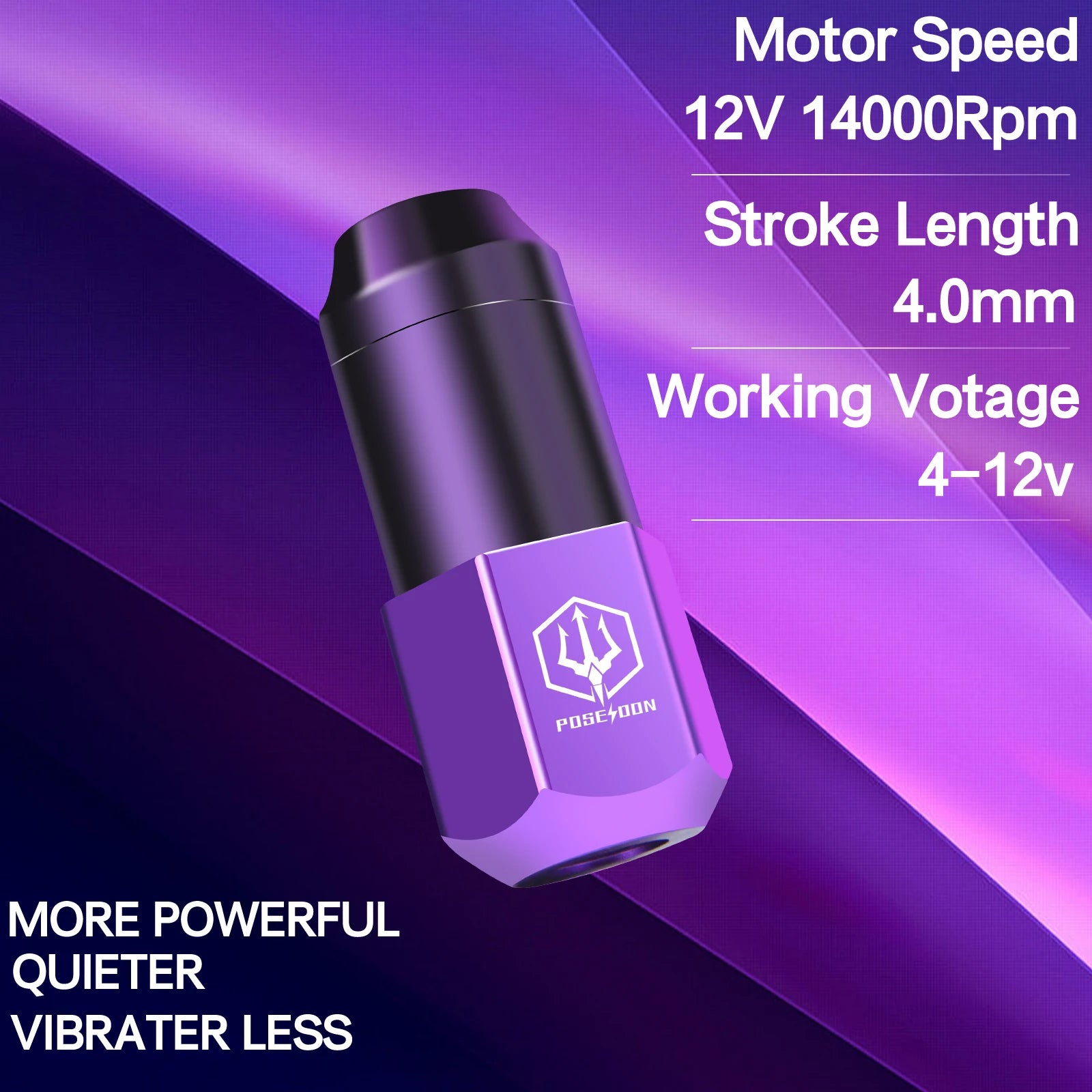 Tattoo Kit POSEIDON Lightweight Tattoo Gun Kit For Permanent Makeup Tattoo Machine Wireless Tattoo Power Supply Tattoo Pen Kit