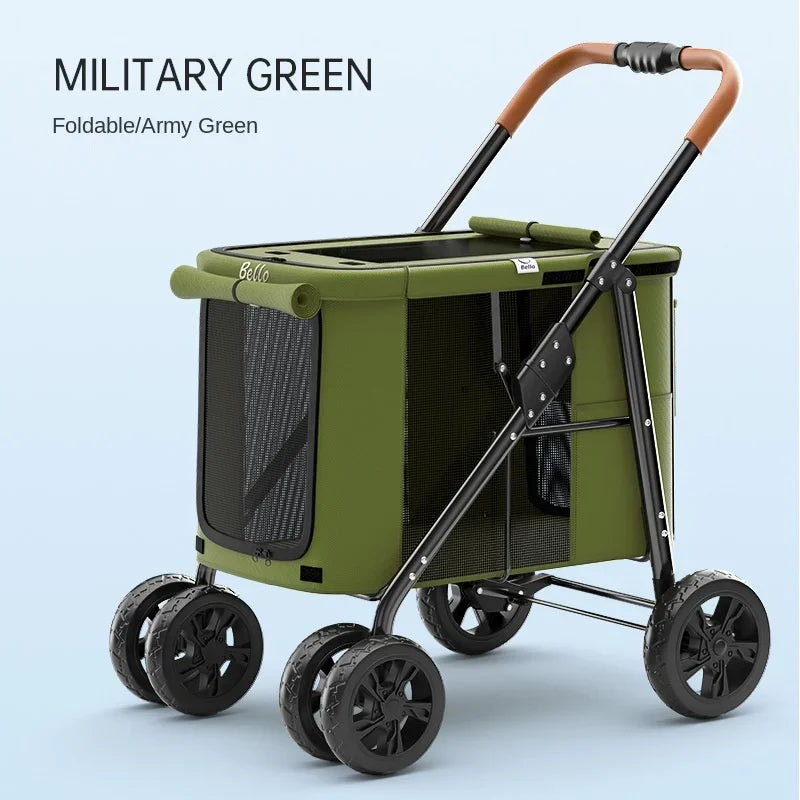 Multiple pet strollers large dog trolley cart folded large space Multifunctional trolley case with wheel bearing 30kg for travel