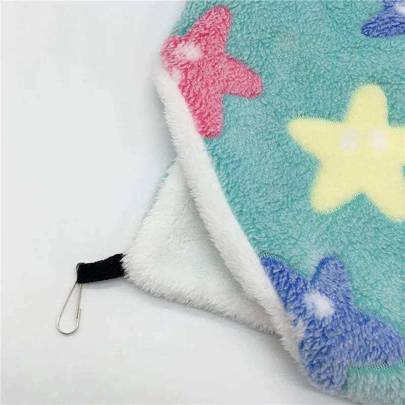 Hamster Hideout Cage Print Fleece Guinea Pig Sugar Glider Sleeping Bed Rodent Hammock Rat Little House Animals Supplies