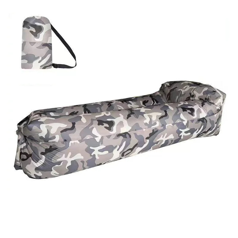 Outdoor Lazy Non Inflatable Sofa Folding Portable Air Cushion Bed Picnic Camping Yellow White Air Bed