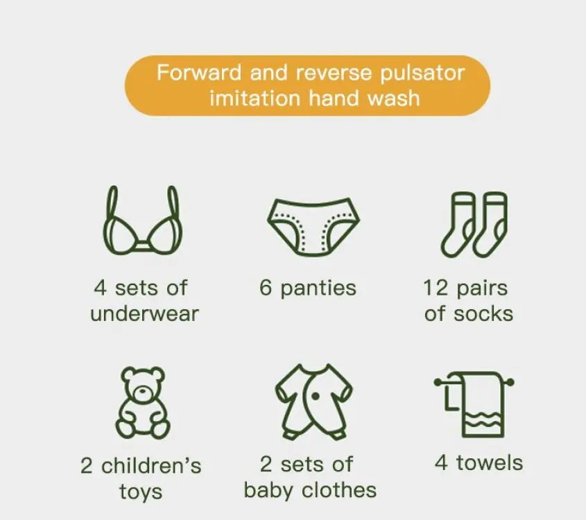 Portable folding washing machine With Spin Dryer Household Automatic Blue Light Sterilization Mini Underwear Laundry Washer