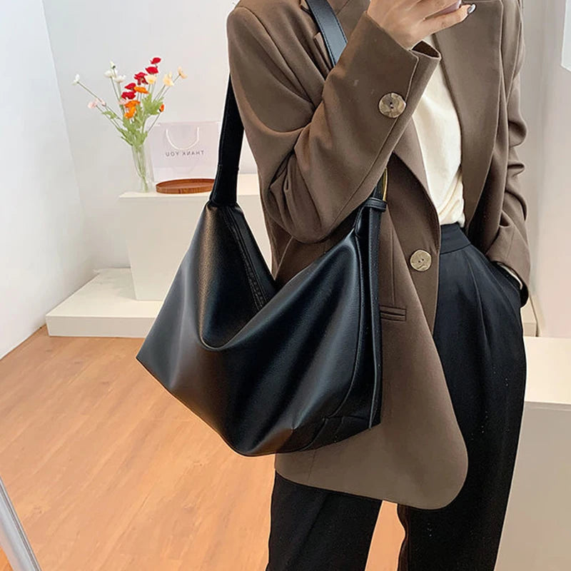 Vintage Pillow Design PU Leather Boston Handbag For Women Casual Large Capacity Shoulder Crossbody Bags Fashion Shopper Totes
