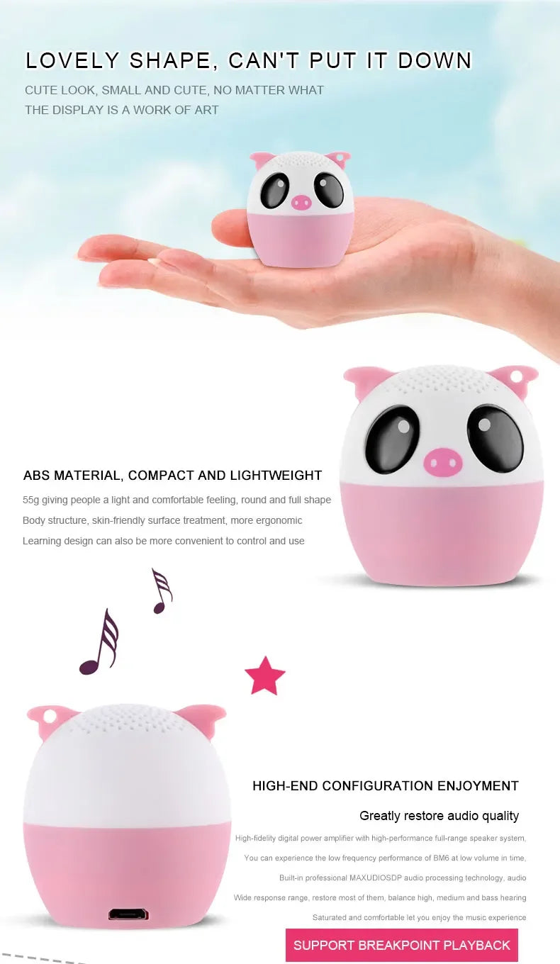 Electronic Pet Mini Bluetooth Speaker 3W TWS Stereo Small Wireless Speaker Portable Animal Pet Micro Speaker Christmas