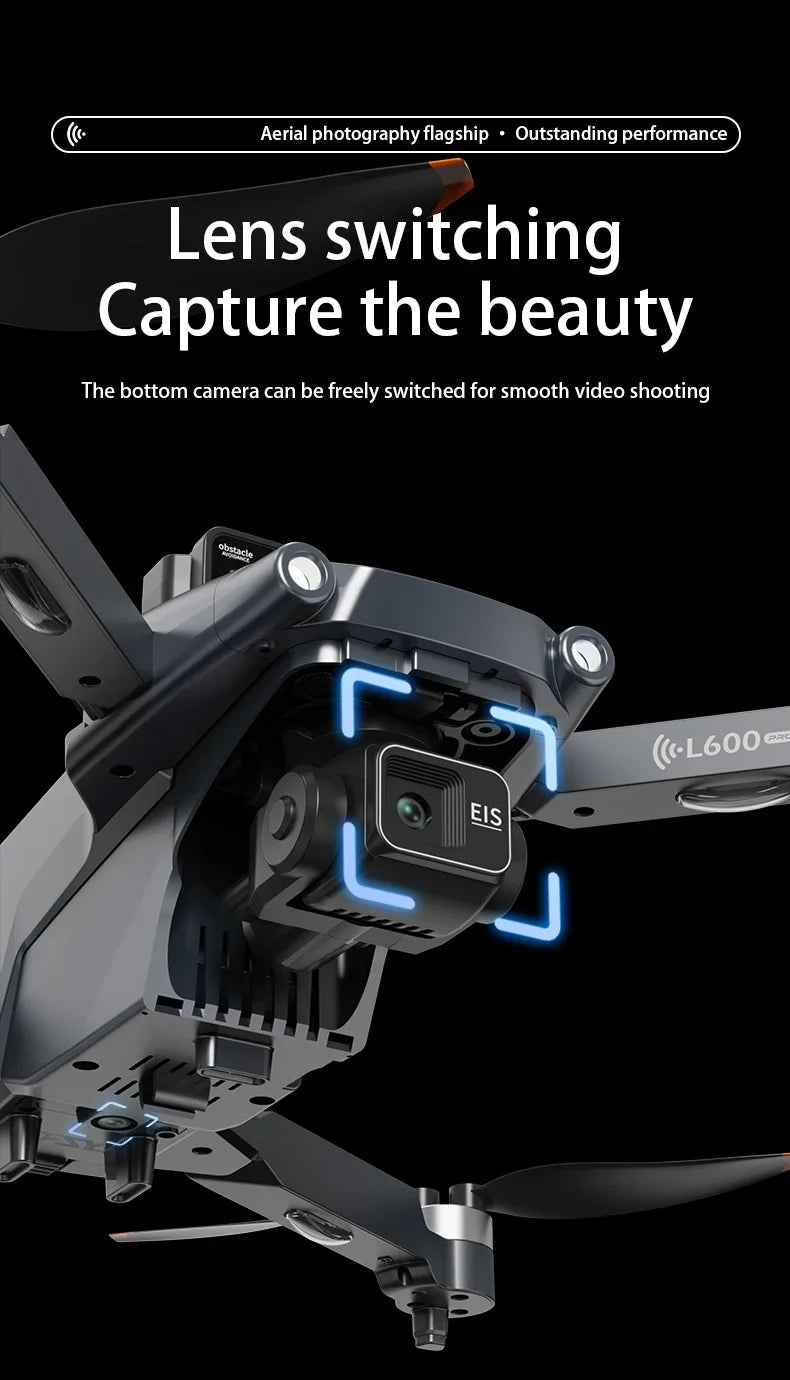 HOT-Professional 8K HD Dual Camera New L600-2 MAX GPS Drone 5KM 3-Axis Gimbal 360 Obstacle Avoidance Brushless Quadcopter Toy
