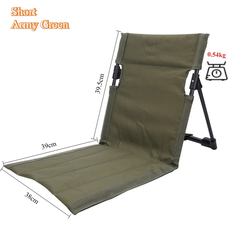 Portable Folding Seat Without Legs Beach Recliner With Backrest For Park Lawn Picnic Single Lazy Chair Lightweight Camping Chair
