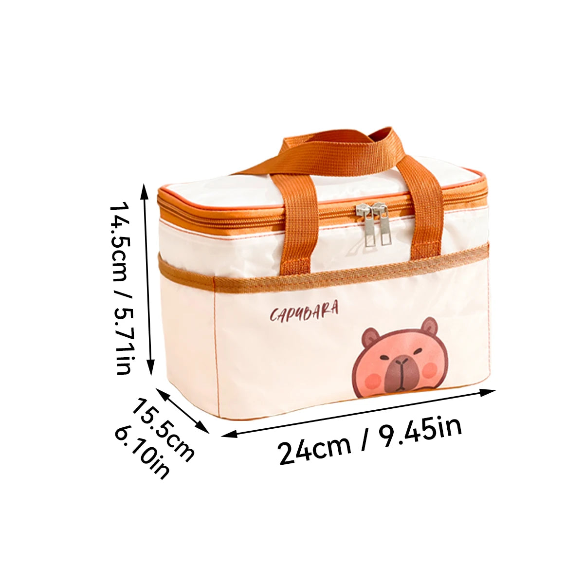 WORTHBUY Cute Thermal Lunch Box Bag Student Portable Large Capacity Insulated Lunch Bag Waterproof Reusable Picnic Cooler Bag
