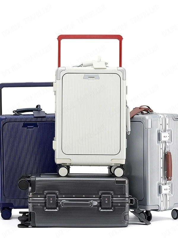 Aluminum Frame Luggage Password Carry on Luggage with Wheels Quiet Universal Wheel Fashion Travel Box Pull Rod Box