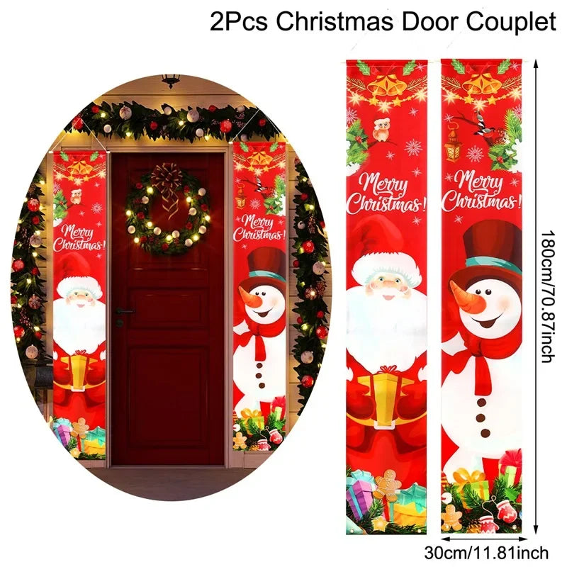 Nutcracker Santa Door Banner Decor 2025 Christmas Decorations for Home Xmas Hanging Ornaments Navidad Noel Gifts New Year 2026