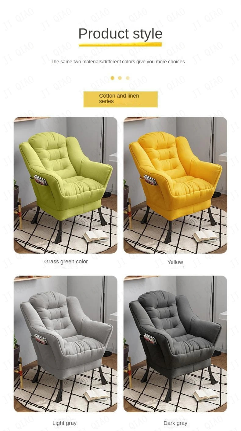 New Living Room Chairs Lazy Leisure Home Light Back chair sofa chair Bedroom Home comfortable Sofa Chair Armchair with Footrest