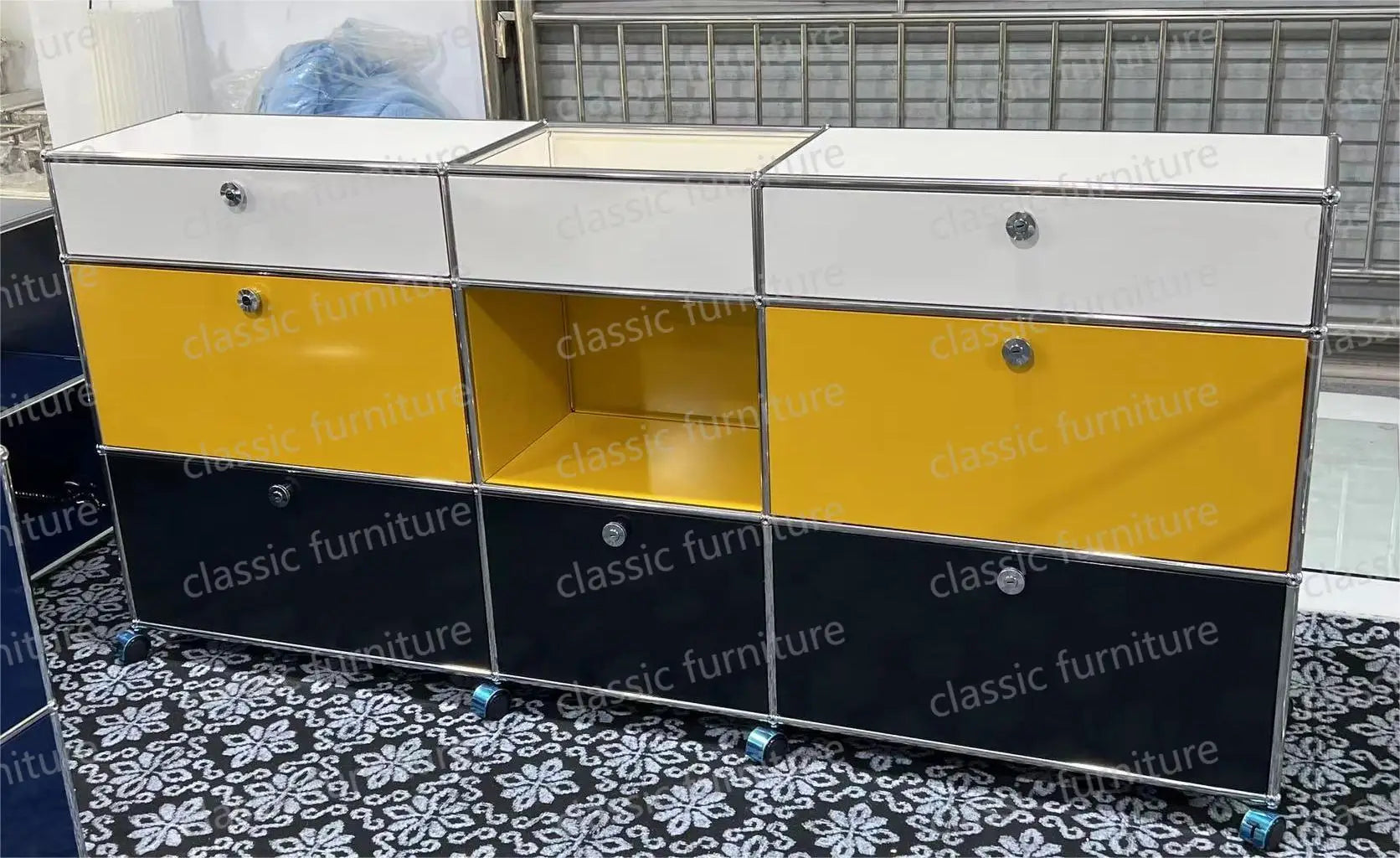 Modular Module Furniture Magazine CD Display Customized Metal Stainless Steel Cabinet  Storage  Sideboard Shelf DIY Living Room