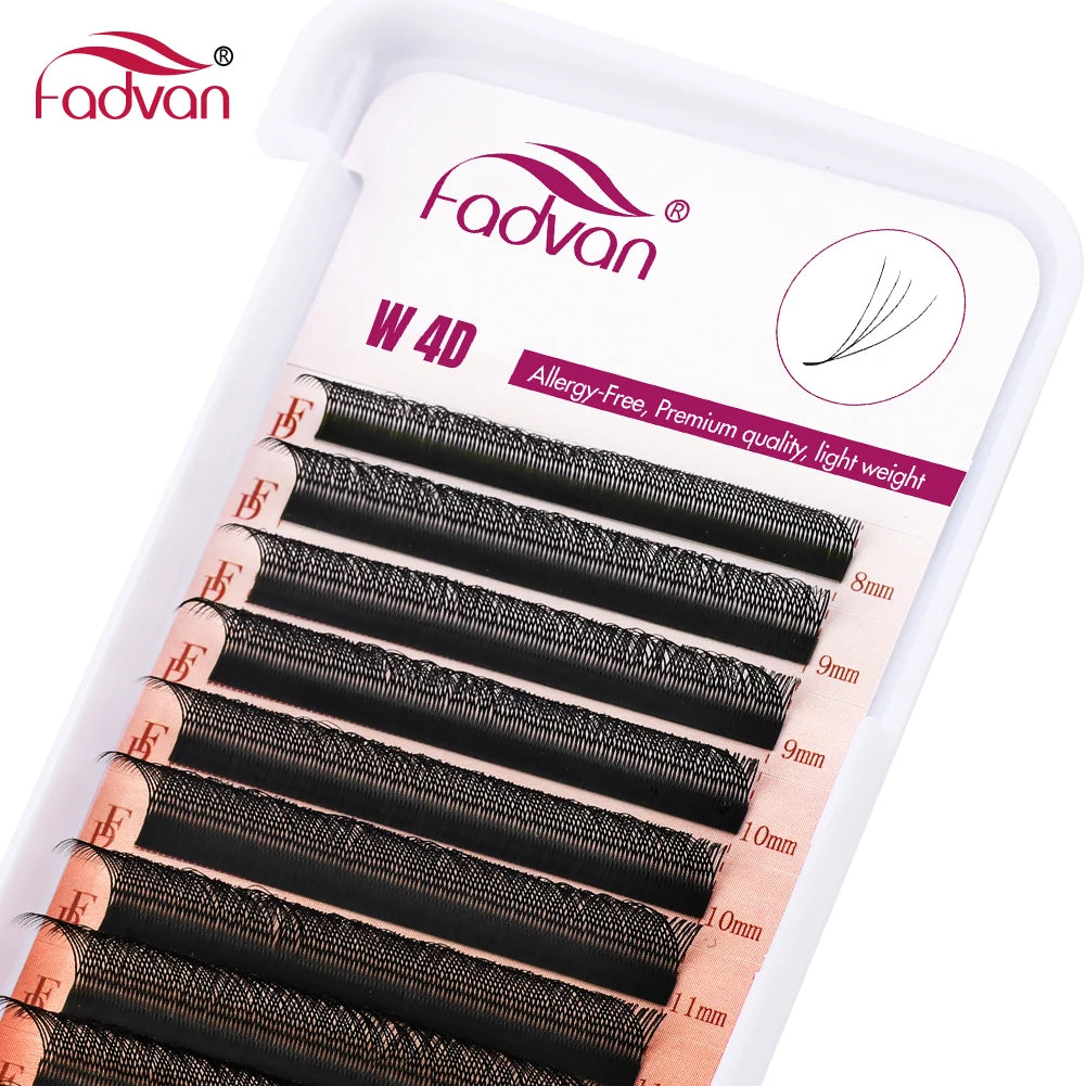 FADVAN 4D W Shaped C/D Curl Eyelash Extension Premade Volume Fans Soft Gradient Mink Easy Embellish Natural False Eyelashes