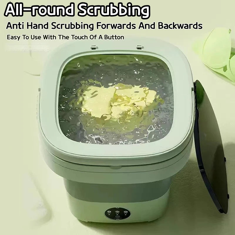 8L Portable Folding Washing Machine - Compact Bucket for Clothes, Socks & Underwear Cleaning, Ideal for Travel & Home Use