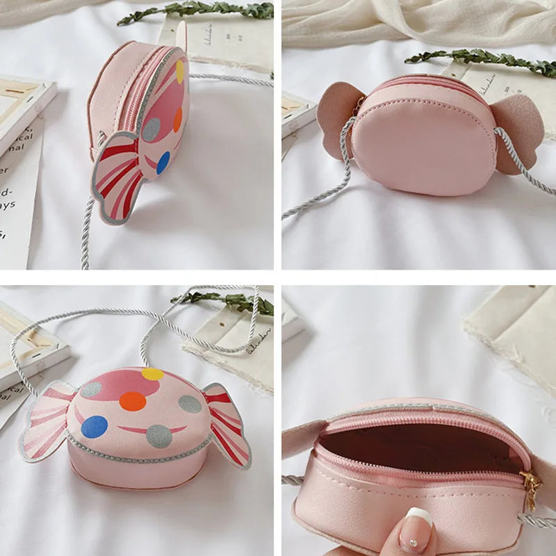 Cute Candy Children Messenger Bag Princess Girl Mini Handbags Pu Leather Coin Purse  Chain Purses Kids Crossbody Shoulder Bags