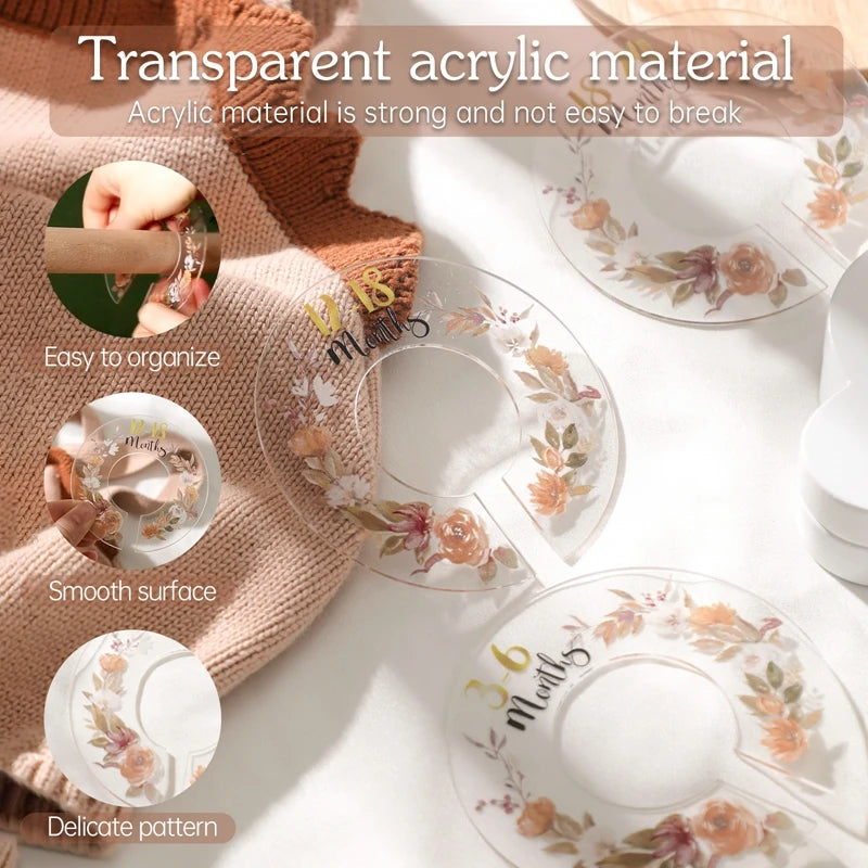 Baby Wooden Dividers Closet Size Wardrobe Separator Star Moon Milestone Cards Months Organizers Kids Photography Accessories