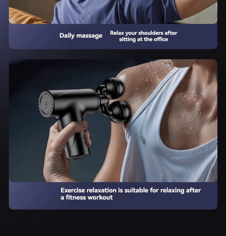2025 New Mini Double Headed Fascia Gun Portable Fitness Muscle Electric Massage Gun Relaxing Cervical Fascia Gun