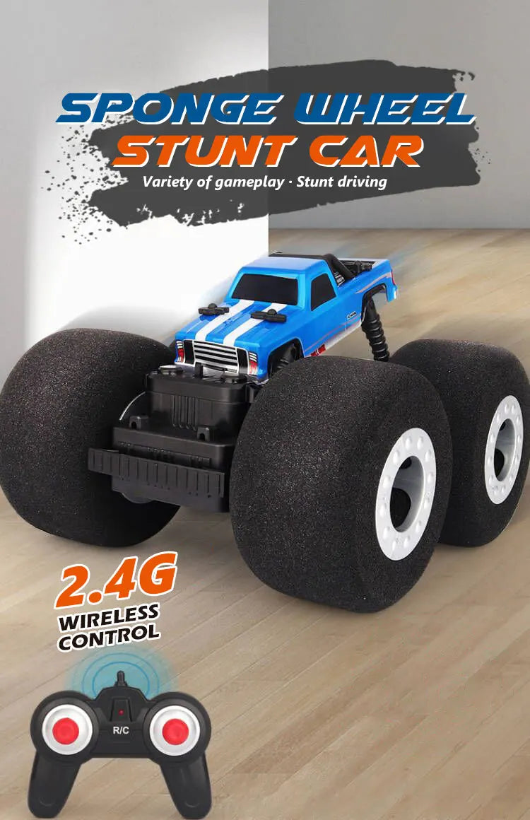 RC Car Stunt Drift Soft Big Sponge Tires Buggy Vehicle Model Radio Controlled Machine Remote Control Toys For Boys Gifts Indoor