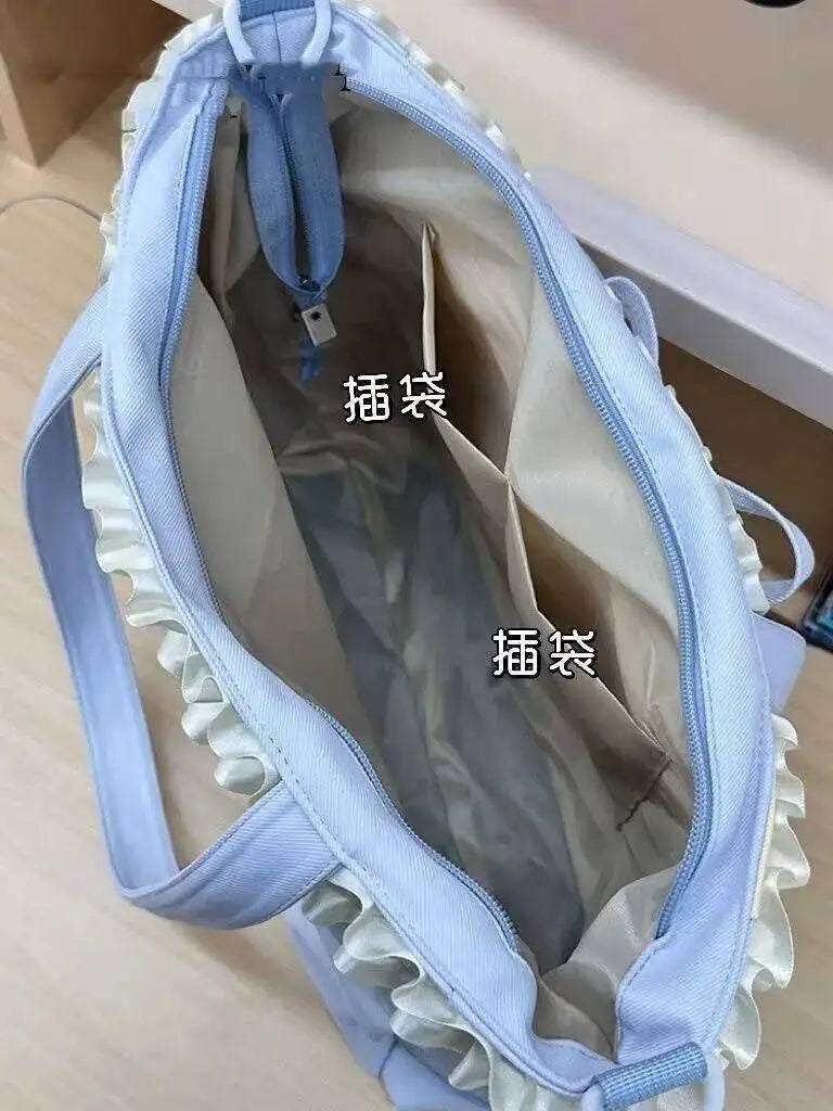 New Y2K Cute Japanese Ita Bag Lolita Girl Transparent Shoulder Tote Bag Large Capacity Crossbody Casual Bag DIY Display Handbags