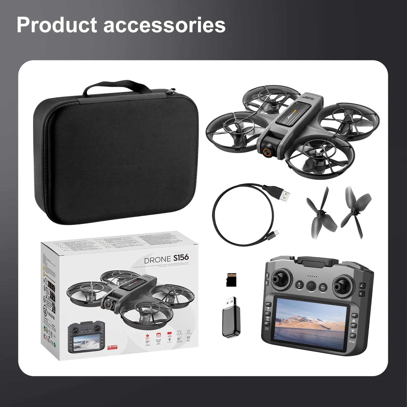 2025 S156 PRO Drone 8K HD Aerial Photography Dual-Camera Dron with Screen Omnidirectional Obstacle Avoidance Drone RC Toy Gift