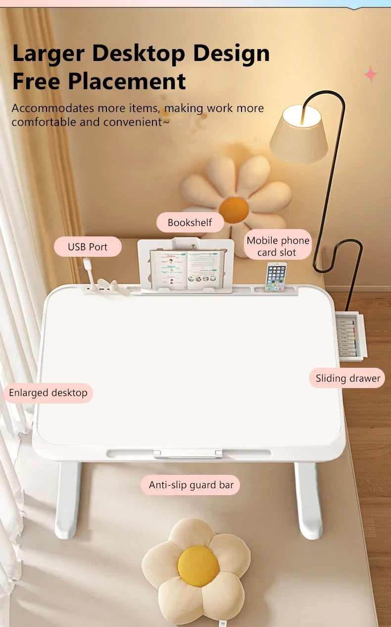 Laptop Desk Foldable Bed Table Adjustable Computer Gaming Desk Portable Folding Table Mesa Plegable Home Working Furniture