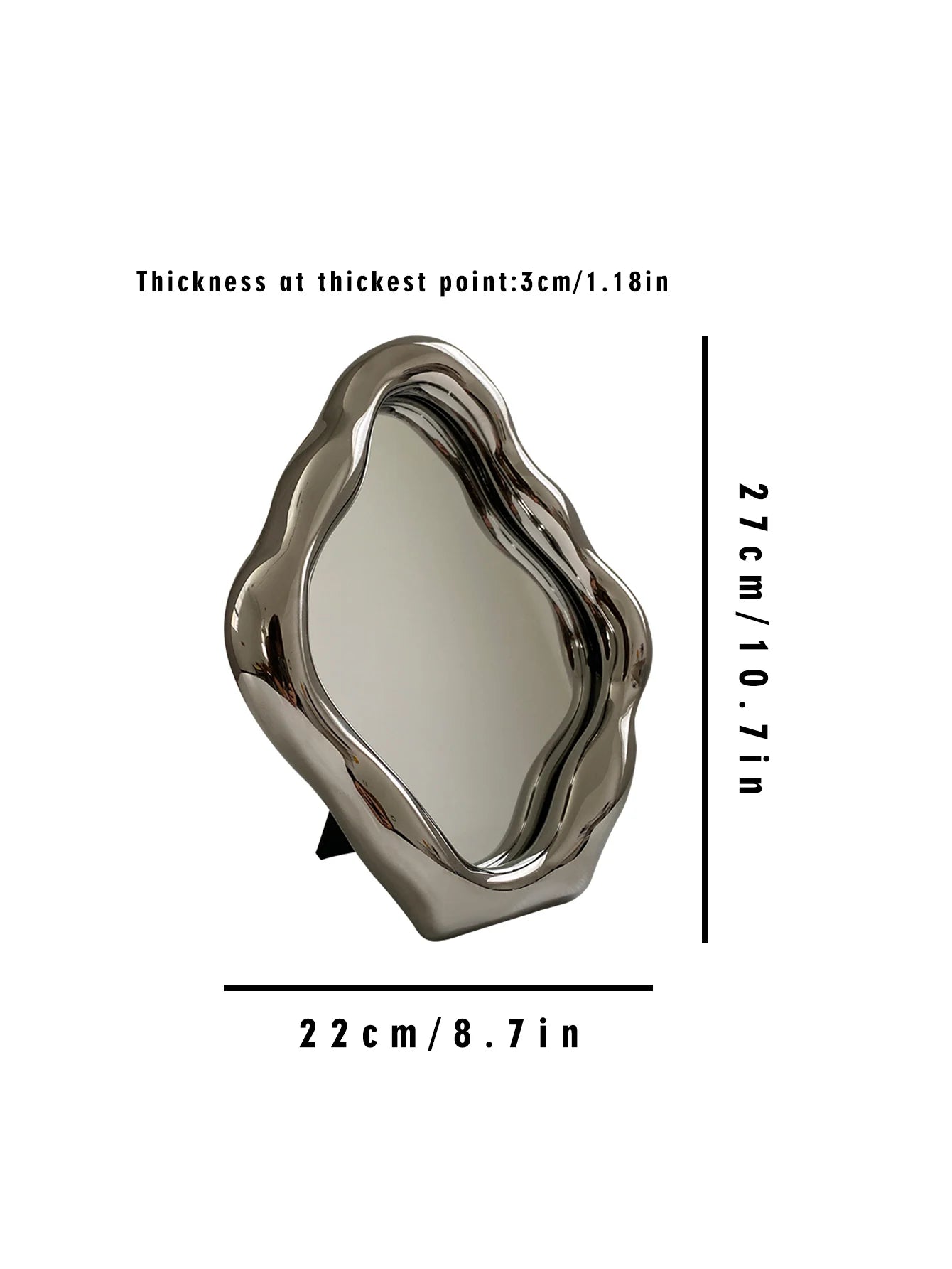 Irregular vintage dresser mirror high color French makeup mirror bedroom desktop decorative ornaments