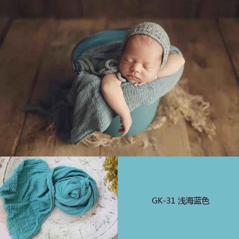 Newborn Photography Props Soft High Stretchable Cotton Seersucker Wrap Baby Posing Aid Photoshoot Props Babies Photo Accessories