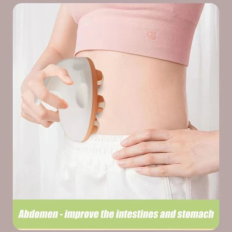 Hand Roller Massager With 360-degree Metal Balls For Neck Abdomen Thigh Back Body Pain Relief Deep Tissue Muscle Relax