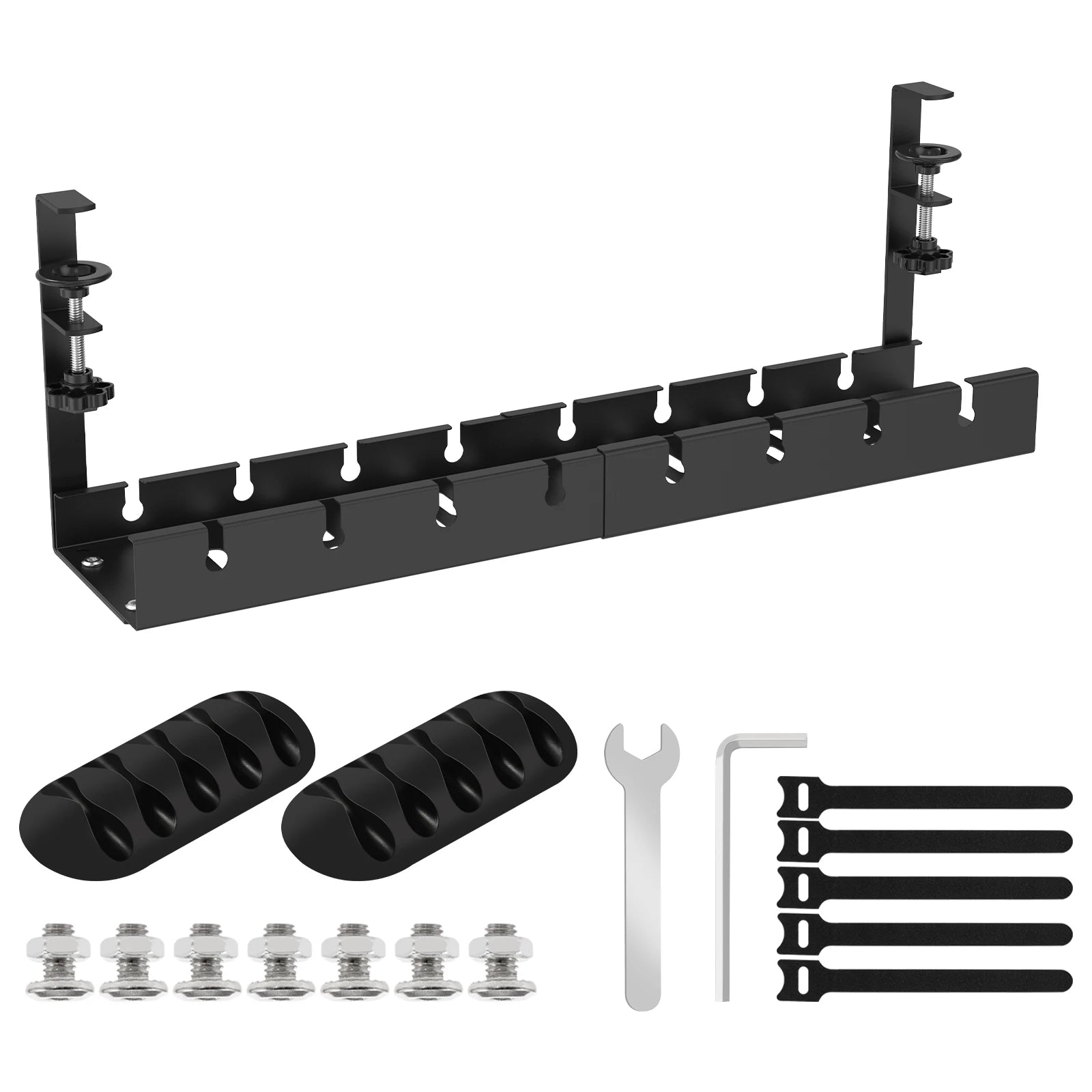 Extendable Under Desk Cable Management No Drilling Metal Cable Tray Space Saving Multipurpose Household Hanging Organizer Shelf