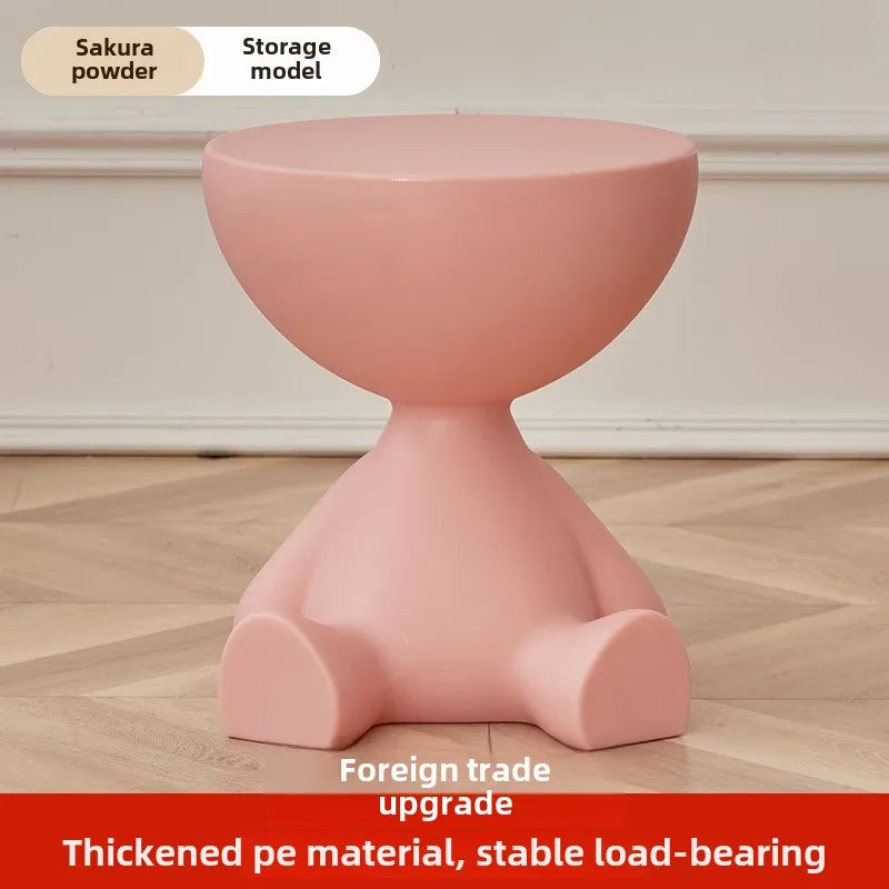 37*41cm Creative Bedside Table Home Sofa Side Shelf Bedroom Balcony Movable Mini Bear Table Coffee Table