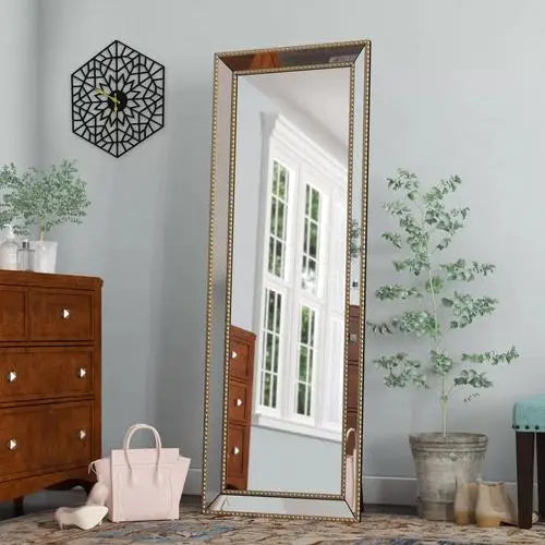 Full Length French Style Mirror Decoration Wall Living Room Aesthetic Mirror Luxury Vintage Floor Standing Espelho Accessories