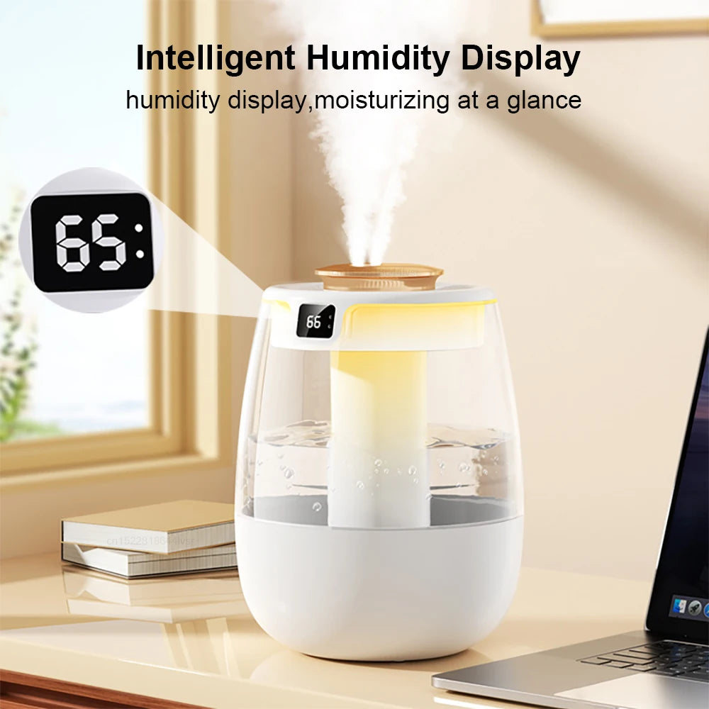 Air Humidifier Professional Large Capacity Double Spray Port Cool Mist Maker for Home Room Office Mute Desktop Air Humidifier