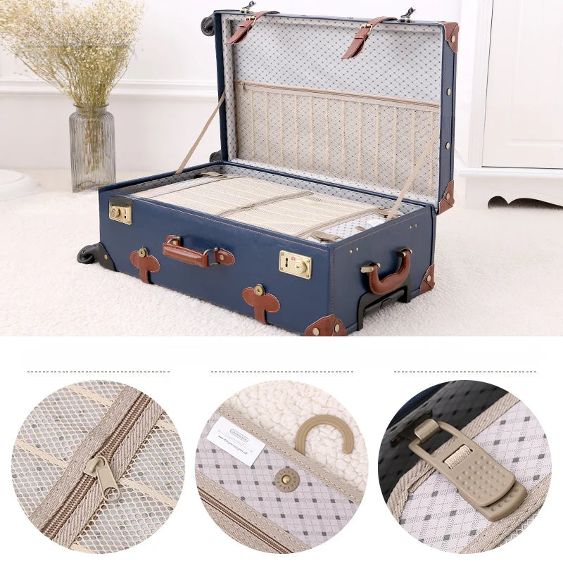 20/22/24''26 inch Luggage set woman Travel Suitcase Set Universal Retro password rolling luggage case middle size luggage