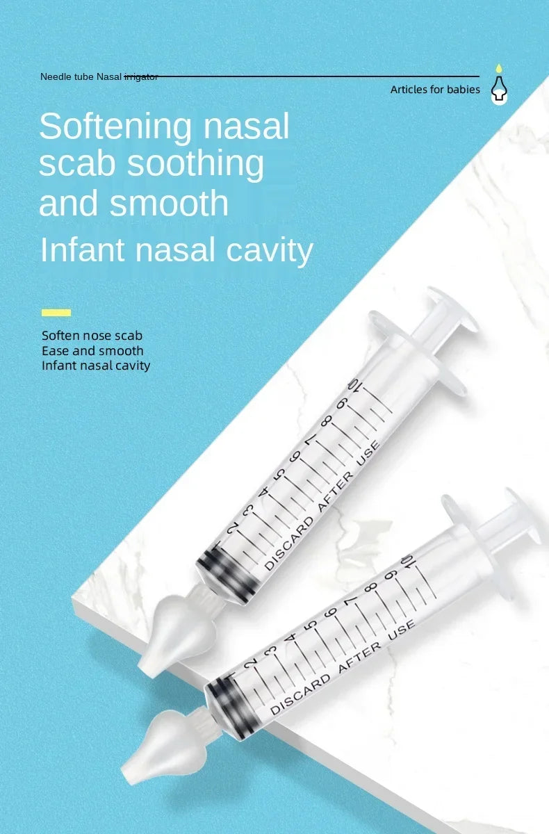 1/2Pcs Needle Tube Baby Nasal Aspirator Syringe Baby Nose Cleaner Rhinitis Nasal Washer Irrigator Baby Nose Washing for Children