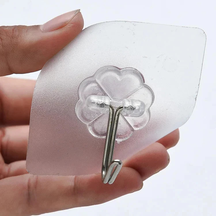 Transparent Hook Strong Self Adhesive Hooks Key Storage Hanger for Kitchen Bathroom Door Wall Multi-Function
