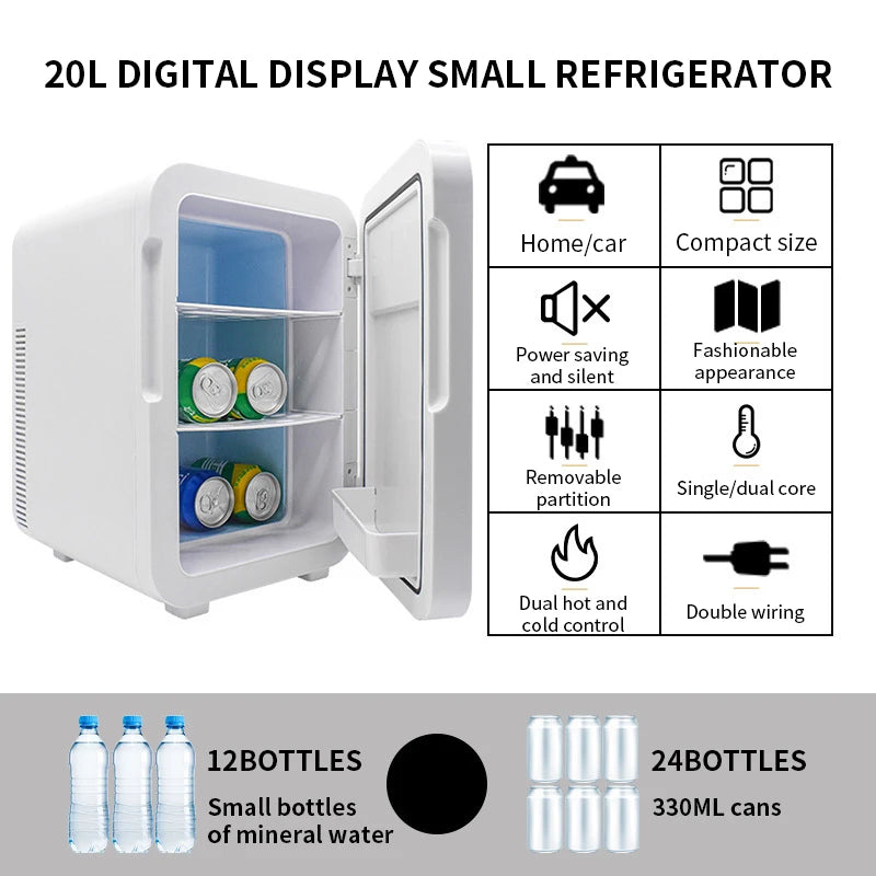 New 2025 20L car mini small refrigerator household cosmetics car refrigeration portable small refrigerator