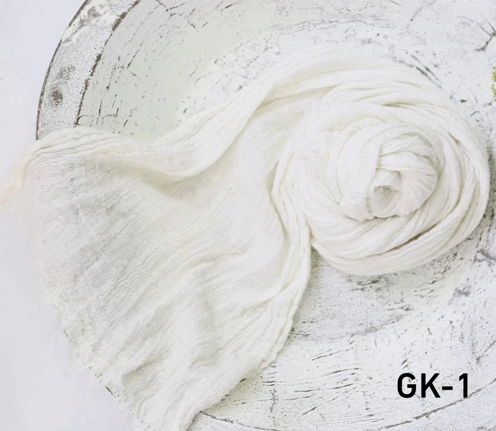 Seersucker Wrap Newborn Photography Props Soft Cotton Gauze Baby Swaddle Blanket Infant Studio Photo Basket Backdrop Accessories