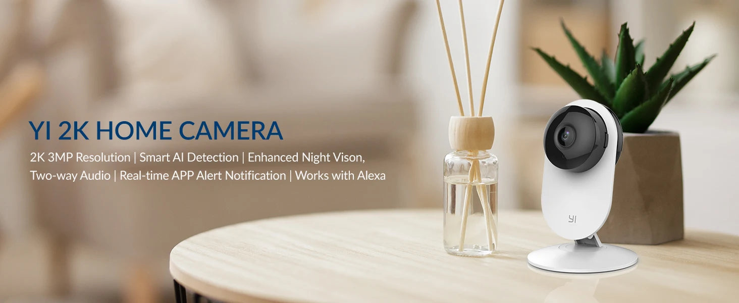 YI 2pcs Pro Camera Kit 2K 3MP, AI-Based Smart Home 2.4G Baby Cam Pet Video Record Surveillance Enhanced Night Vision