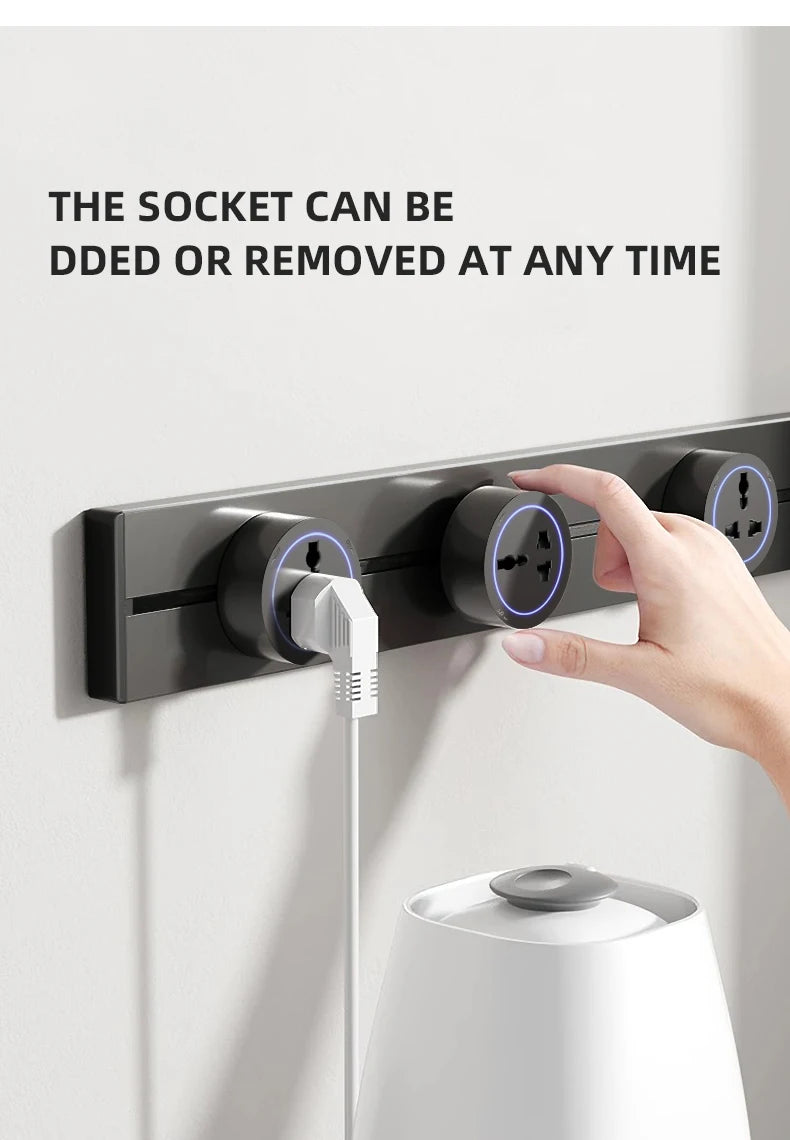 Universal Home Kitchen Bathroom Office Sockets Pop Replaceable High-end Quality Wall Power Track Socket EU UK FR US THA Standard