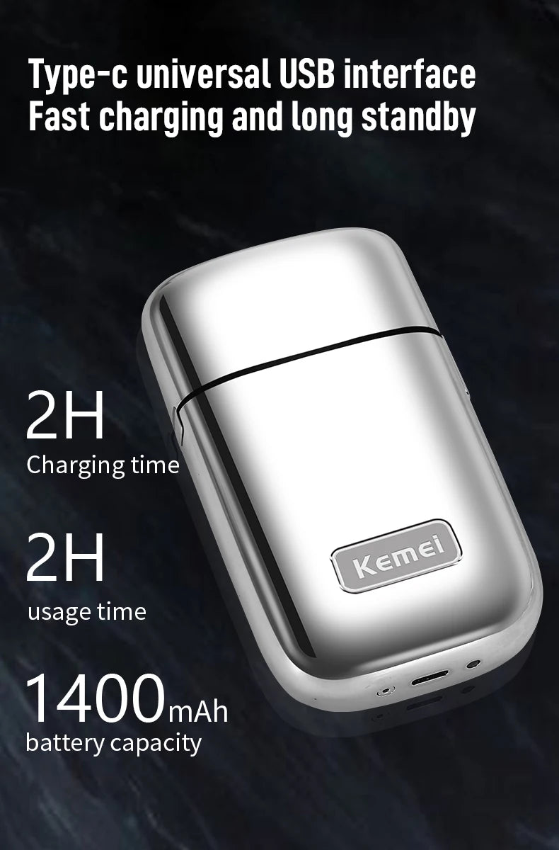 Kemei Tx1 Rechargeable Metal Housing Pro Electric Shaver For Men Hair Beard Electric Razor Bald Shaving Machine Finishing Fade
