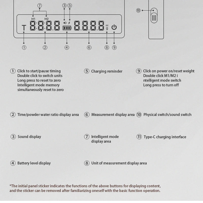 MUVNA Mini Digital Wood scale, Professional Electronic Coffee Scale for Espresso/Hand Drip Coffee 0.1g of high-precision, 2kg
