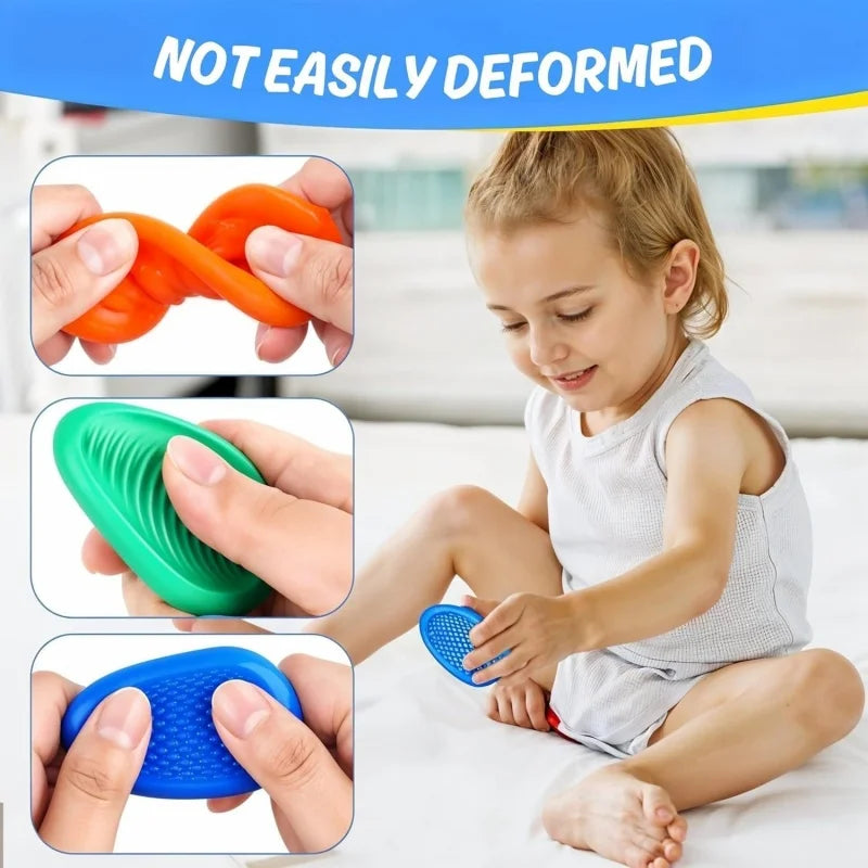 6PCS Fidget Toys Sensory Stone Set Soft Textured Worry Stones for Autism Calming Silicone Sensory Autism Toys for Anxiety Relief