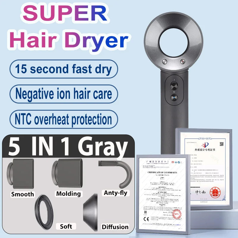 1600W Professional Hair-care Negative Ion Hair dryer 220V Leafless Hairdryer High Speed household Blow Dryer Salon Style Tool