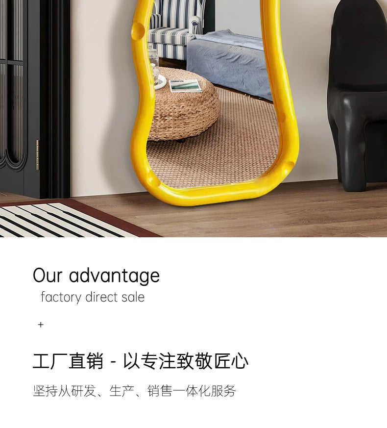 Oval Cute Mirrors Full Body Standing Nordic Princess Bedroom Mirrors Full Body Living Room Espejos Decorativos Room Decoration