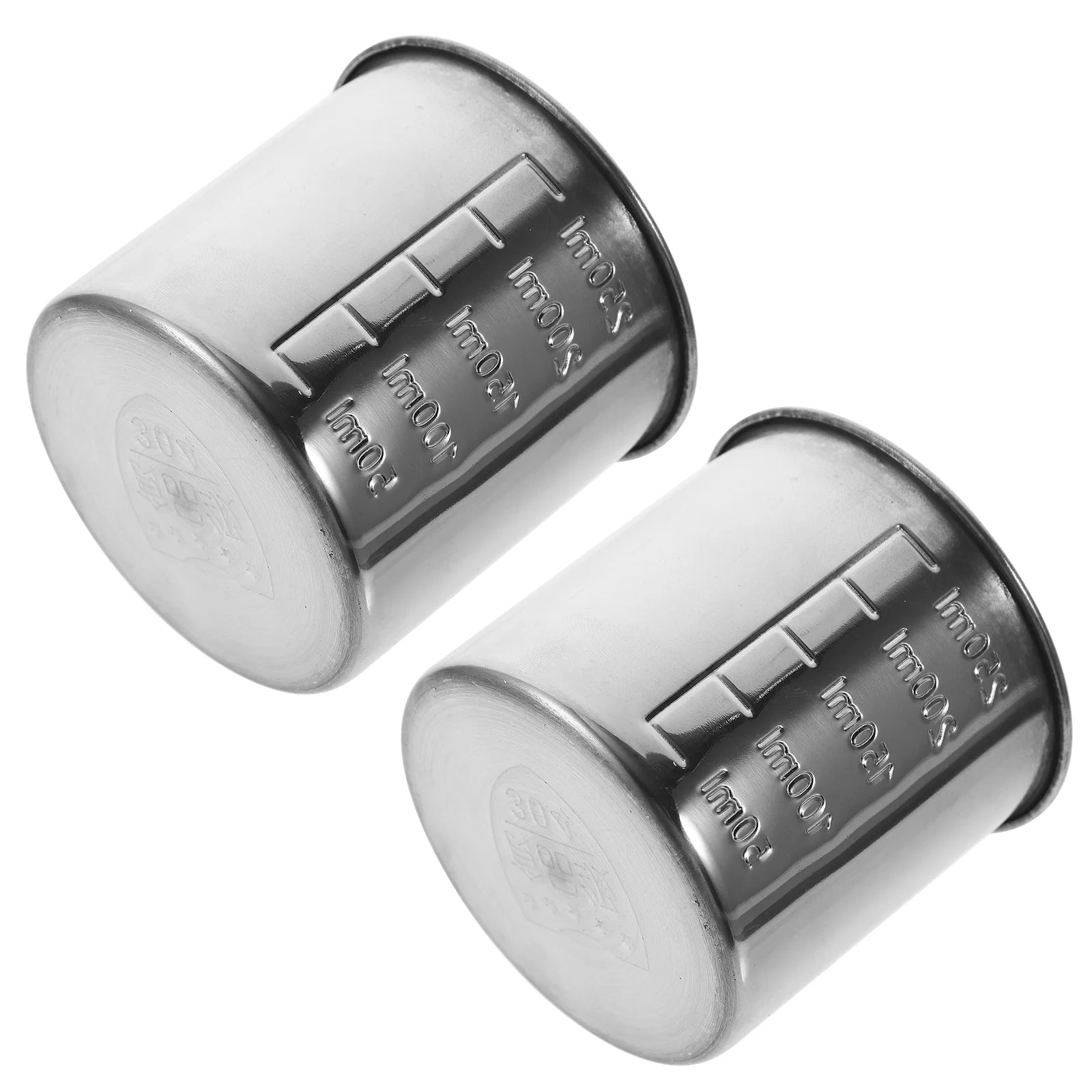 2pcs Stainless Steel Graduation Measuring Cup Rice (304 7cm Without Handle 50g)Cups Multi-size Liquid