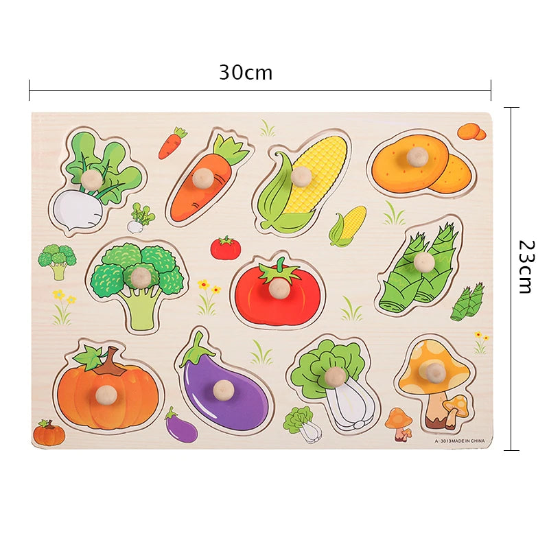 30cm Kid Early educational toys baby hand grasp wooden puzzle toy alphabet and digit learning education child wood toy